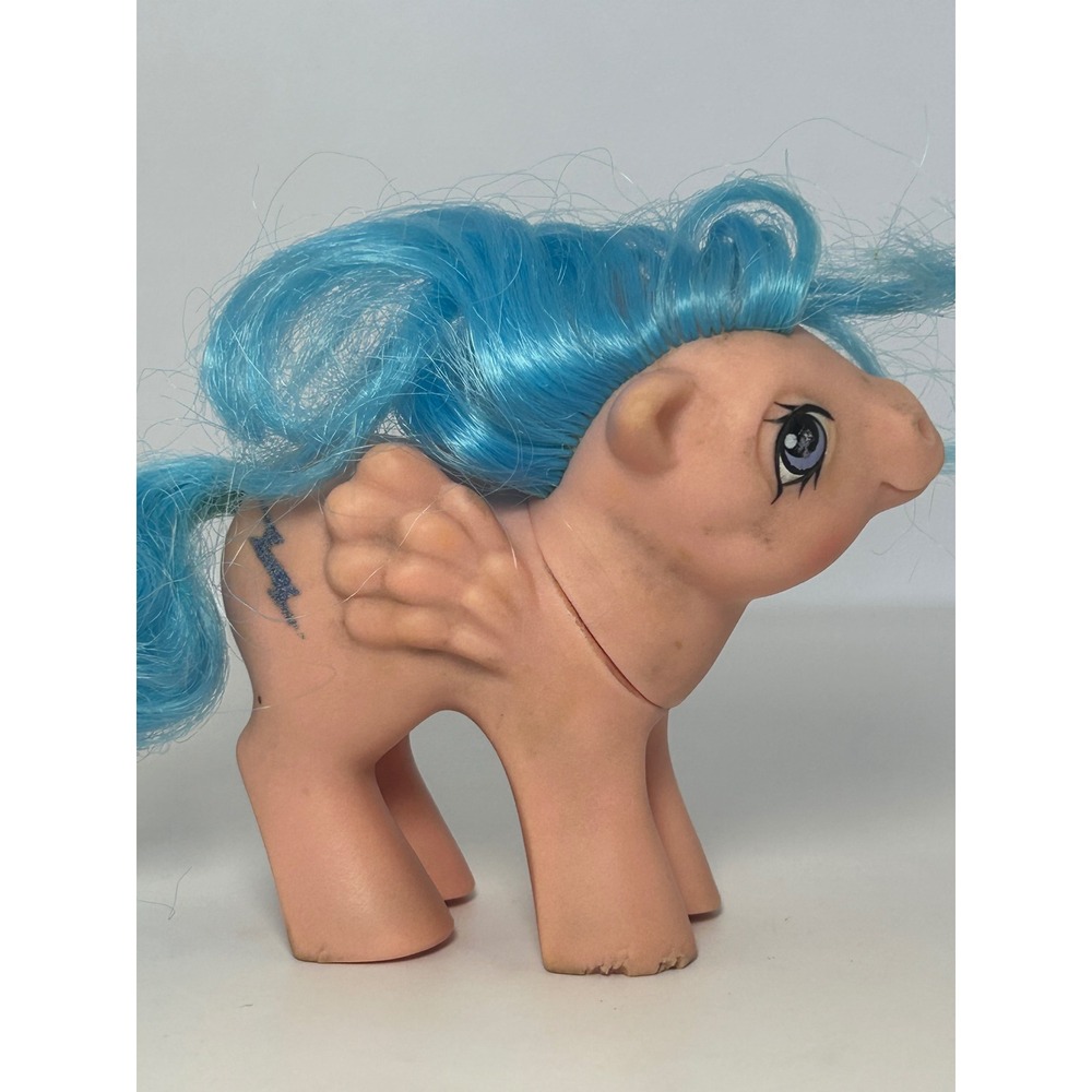 Vintage 1983 My Little‎ Pony G1 Firefly Pegasus Blue Hair Pink Body Hasbro Toy